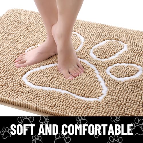Smiry Dog Door Mat for Muddy Paws, Absorbent Non Slip Dirt Trapper - Image 4