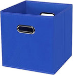 Black Foldable Storage Cubes Bins, Fabric Storage Box Cubes Organizer Baskets by HEAYEEG