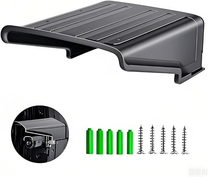 Black Square CCTV Security Sun Rain Shade Camera Cover Shield Protective Roof - Image 6