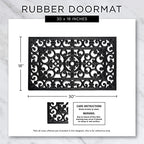 DII Rubber Doormats Collection All Weather, Leaf Border - Image 3