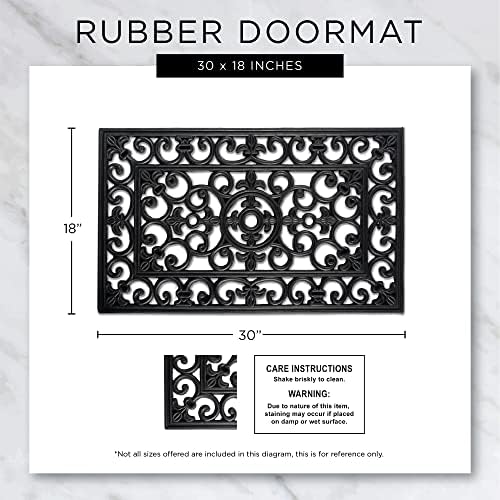 DII Rubber Doormats Collection All Weather, Leaf Border - Image 3