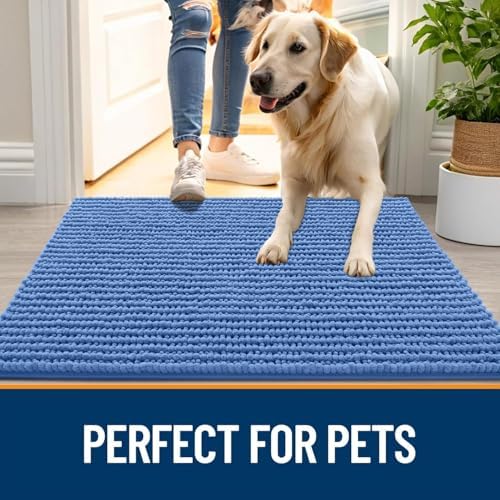 OLANLY Dog Door Mat for Muddy Paws 70x24, Extra Absorbent Chenille Mud Mat - Image 6