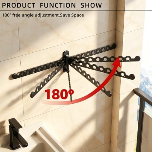 Wall Mounted Clothes Hanger Rack, Foldable Space Saving Laundry Rack - Image 4