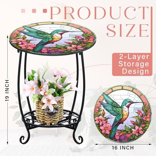 Cinnvoice Outdoor Side Table Small End Patio Porch Table - Image 3
