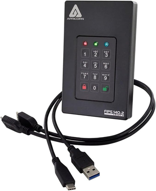 Apricorn 2TB Aegis Fortress L3- FIPS Level 3 Validated USB 3.0 Hardware by Apricorn