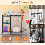 Broom Holder with Cleaning Supplies Organizer, 30.7"Wx11.8"Dx34.6"H - Image 6