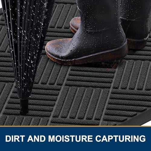 Smiry Front Door Mat Outside Entrance, Natural Rubber Doormat, 59x35 Inch - Image 3