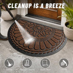 Mibao Half Round Door Mat, Non-Slip Welcome Entrance Way Mat, Durable Rubber - Image 3