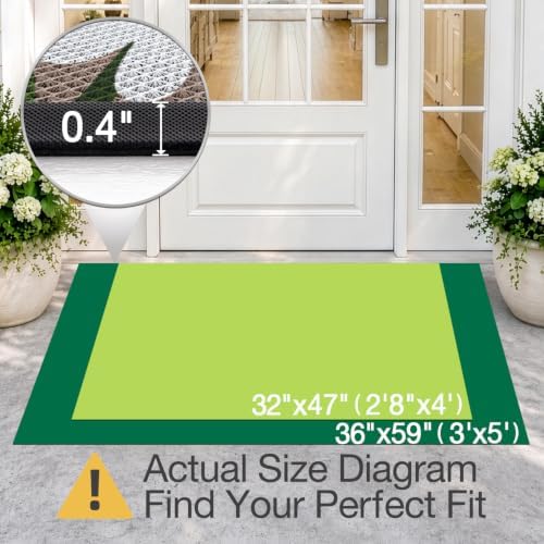 LUMI Outside Welcome Door Mat 32x47, Non-Slip Durable Rubber Easy Clean - Image 2