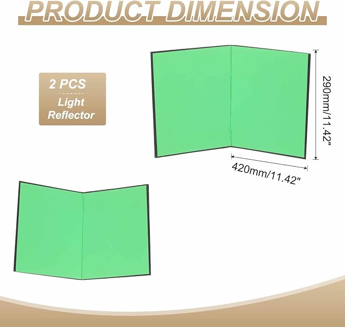 2Pcs 17"x11" Light Reflector 2 in 1 Photography Reflector Cardboards, Foldable - Image 2