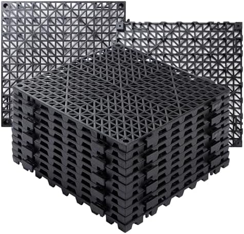 8PCS Interlocking Drainage Mat, Cushioning Floor Tiles Mats by WENQUIT