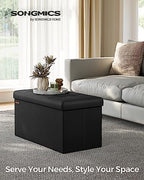 SONGMICS 30 Inches Folding Storage Ottoman Bench, Load 660 lb - Image 3