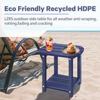LZRS 2-Tier Patio Side Table, Heavy Duty HDPE Outdoor End Table - Image 7