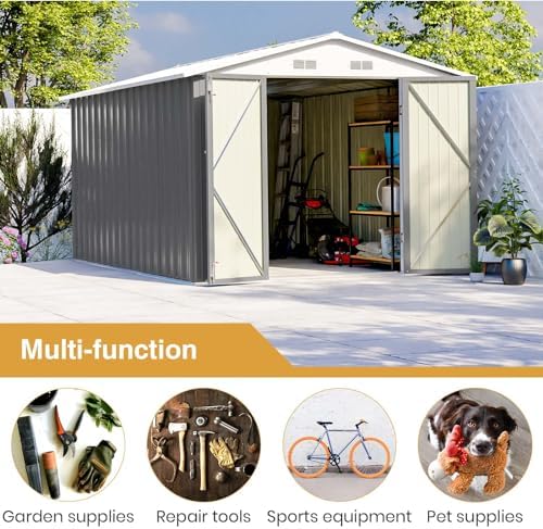 Patiowell 8 x 12 FT Outdoor Storage Shed, Metal Storage Shed - Image 5