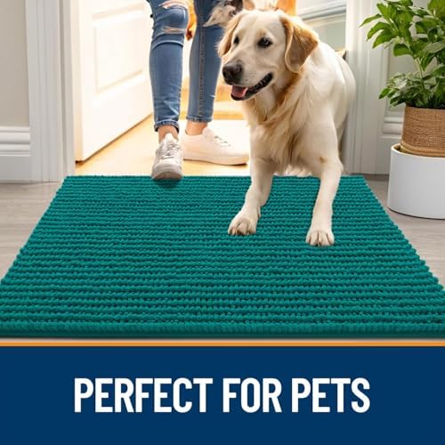 OLANLY Dog Door Mat for Muddy Paws 44x24, Extra Absorbent Chenille Mud Mat - Image 6