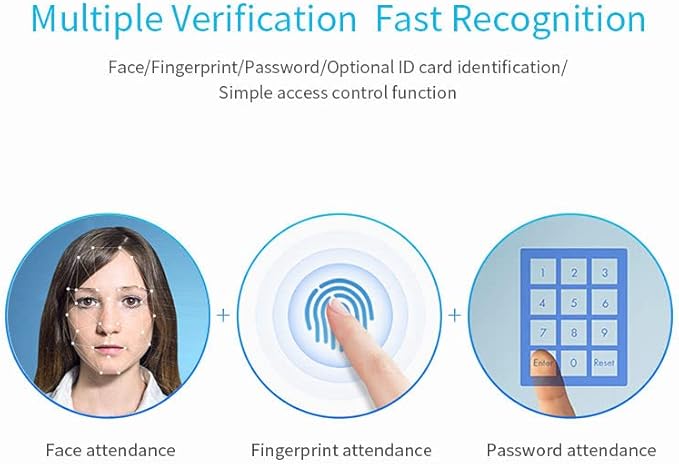 Facial Recognition Fingerprint Biometric Time Attendance Clock System Machine - Image 4