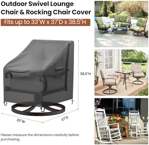Mrrihand Outdoor Swivel Lounge Chair Cover Waterproof, 2 Pack Heavy Duty Patio - Image 2