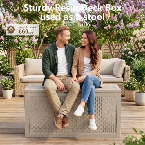 170 Gallon Outdoor Storage Box, Deck Box Waterproof, Toy Storage Bin - Image 6