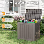 KAMABOKO Outdoor Storage Box, 32 Gallon Deck Box Outdoor Waterproof Small - Image 5