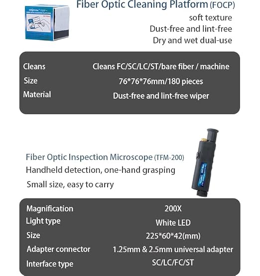 TLT-15D FTTH Loss Test Kit, 200x Mini Scope, 800~1700nm Fiber Optic Power Meter - Image 6