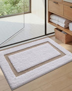 Color&Geometry Mini White Bathroom Rugs 24x16, Extra Soft Absorbent Microfiber - Image 3