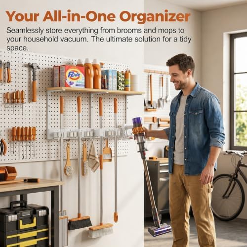 Upgraded Broom Holder Wall Mount - Image 2