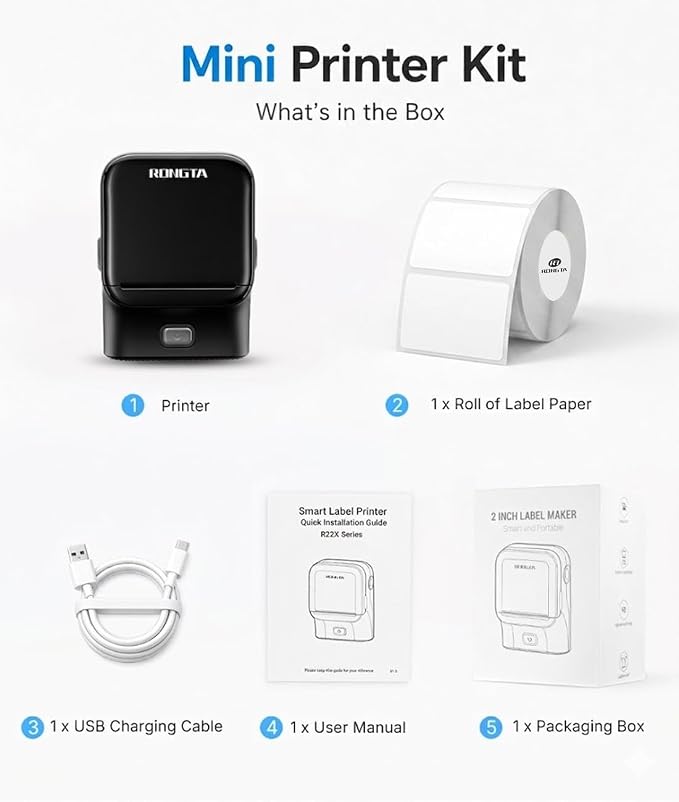 Rongta Bluetooth Label Maker Machine, Thermal Label Printer Easy to Use - Image 8