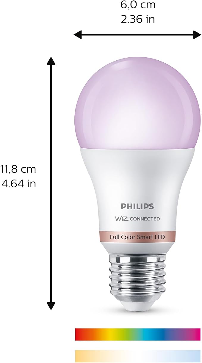 PHILIPS Smart LED Full Color Light Bulb 4-Pack, A19 60W 800LM E26 Indoor - Image 2