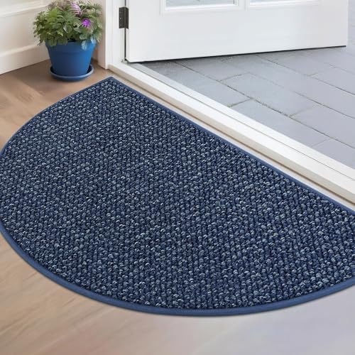 BEQHAUSE Dirt Trapper Door Mat 17" x 30" Half Circle Non Slip Rugs by BEQHAUSE