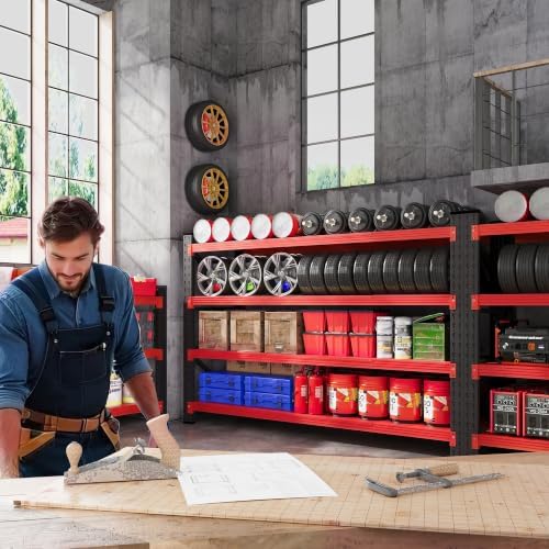 71.3” Wide Heavy Duty Metal Garage Shelving, Adjustable Storage Shelf - Image 3