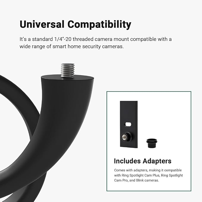 Holicfun Flexible Twist Mount for Indoor and Outdoor Security Cameras, - Image 3