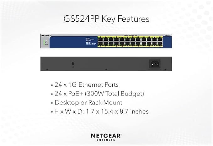 NETGEAR 24-Port Gigabit Ethernet Unmanaged PoE Switch - - Image 2