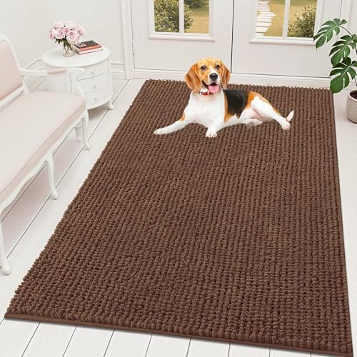 OLANLY Dog Door Mat for Muddy Paws 59x35, Extra Absorbent Chenille Mud Mat by OLANLY