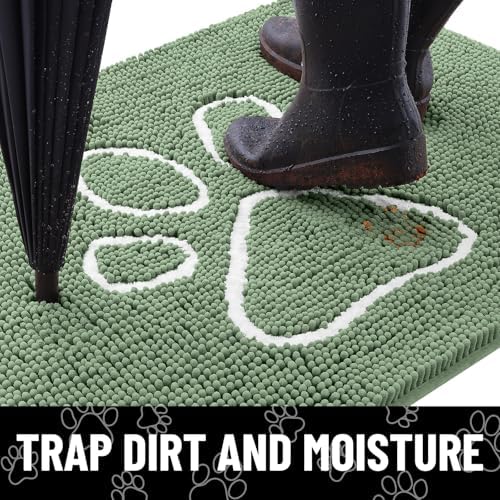 Smiry Dog Door Mat for Muddy Paws, Absorbent Non Slip Dirt Trapper - Image 2