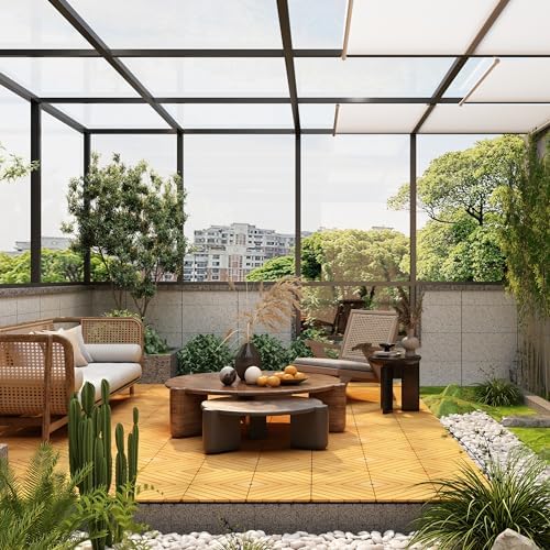 PrimeZone 432 PCS Solid Acacia Wood Interlocking Patio Deck Tiles Outdoor - Image 3