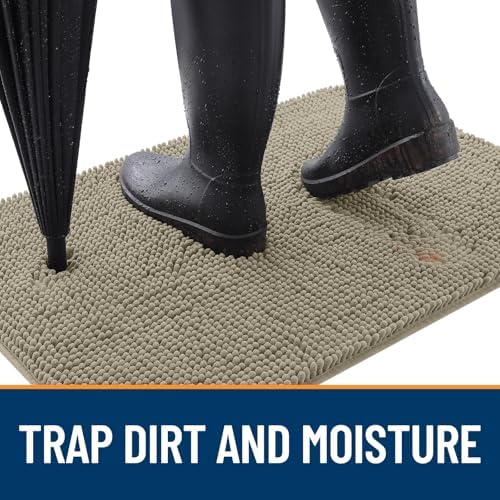 OLANLY Dog Door Mat for Muddy Paws 45x27, Super Absorbent Chenille Mud Mat - Image 2