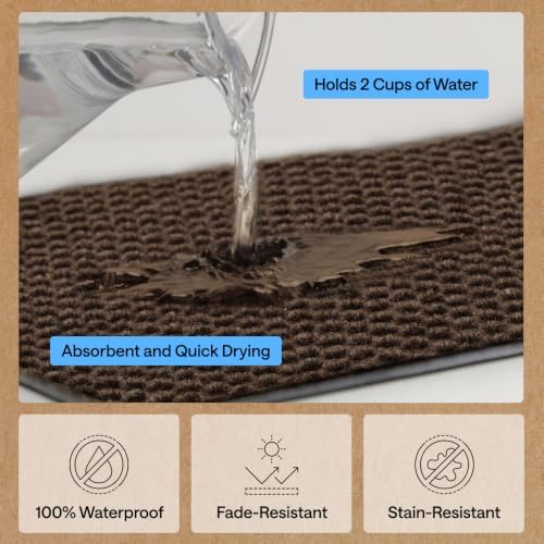 GORILLA GRIP Traffic Guard Indoor Outdoor Heavy Duty Door Mat, 29x17 Brown - Image 5