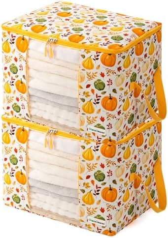 Chaos Cleared Canvas Storage Bags Designer Organizer 2 Pack – Seasonal Storage by ChaosCleared