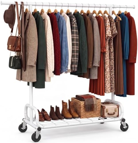 HOKEEPER Clothes Rack Load 450LB Clothing Rack Height Adjustable White by HOKEEPER