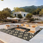 SAND MINE Waterproof Outdoor Rug 9x12 ft, Reversible Plastic Straw Area Rug - Image 5