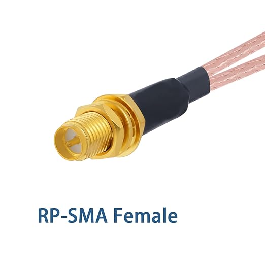 RP SMA Female to Dual TS9 Male Right Angle Connector RF Coax Cable RP SMA - Image 4