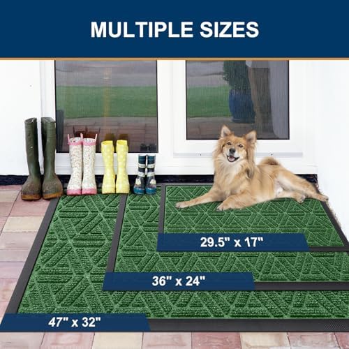 Smiry Front Door Mat Outside Entrance, Low Profile Rubber Doormat - Image 2