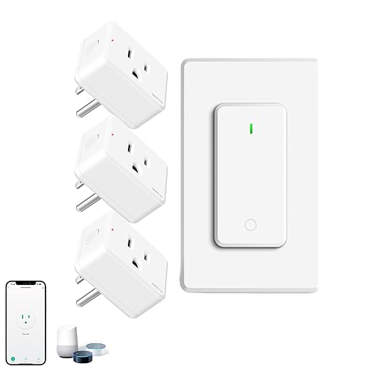 WiFi Plug with Switch, Compatible with Alexa and Google Home via Tuya, Compact by greencycle