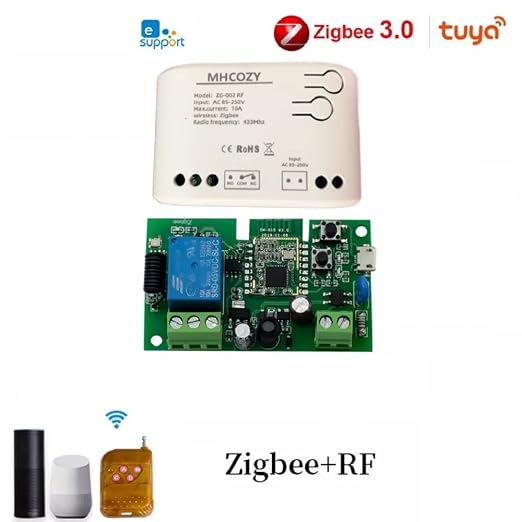 Smart Home Dry Contact Zigbee Relay Switch, Remote Control - Image 2