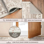 Beige Washable 8ft Long Runners - Image 4