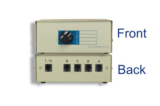 Cablelera ZDMNEEA7-4 4-Way RJ11 Female ABCD Manual Data Switch - Image 3