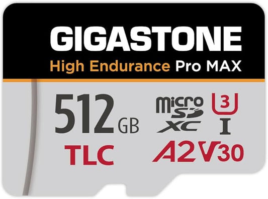 GIGASTONE 512GB Micro SD Card, TLC High Endurance Pro MAX, Speed Up to 180/150 by Gigastone