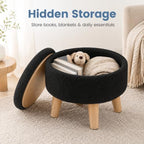 Simple Deluxe 13" Round Storage Ottoman - Image 4