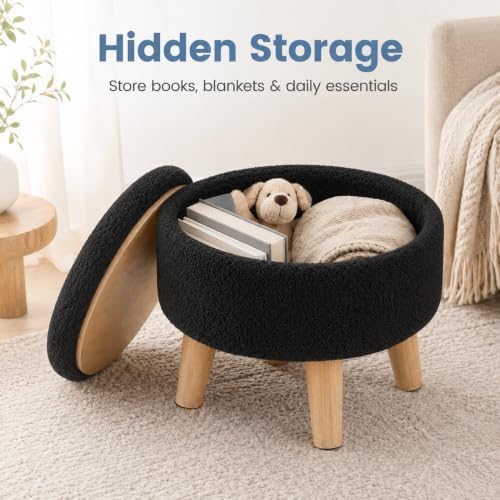 Simple Deluxe 13" Round Storage Ottoman - Image 4