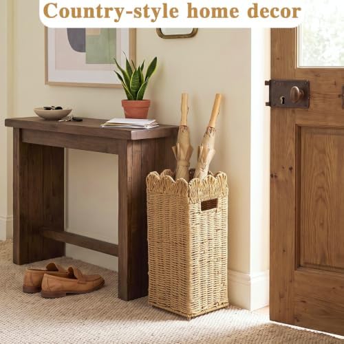 Scalloped Rattan Umbrella Stand - Image 2